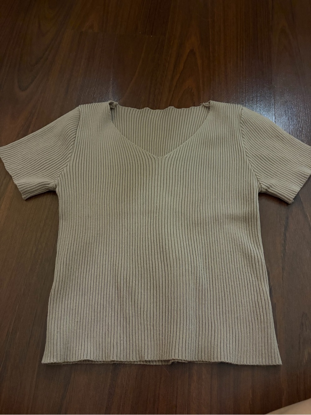 Tan ribbed top
